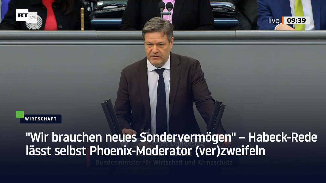 "Wir brauchen neues Sondervermögen" – Habeck-Rede lässt selbst Phoenix-Moderator (ver)zweifeln