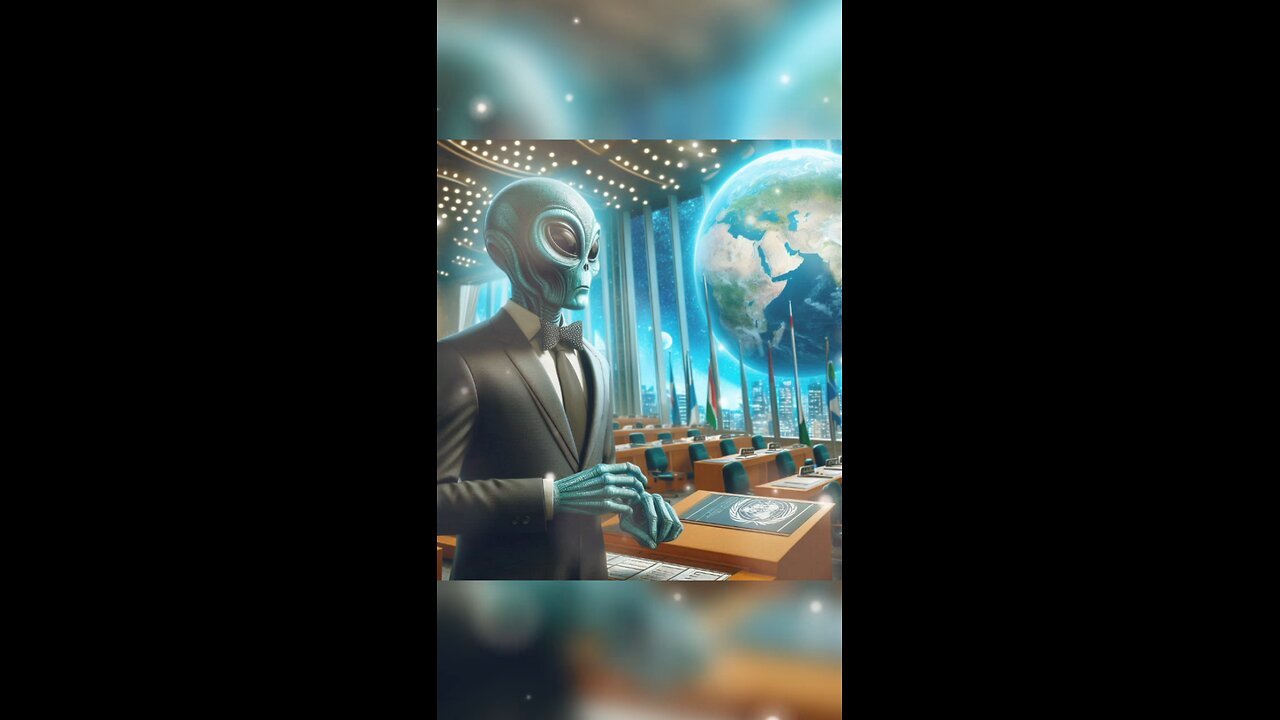 An alien diplomat arriving at a United Nations of the galaxy.