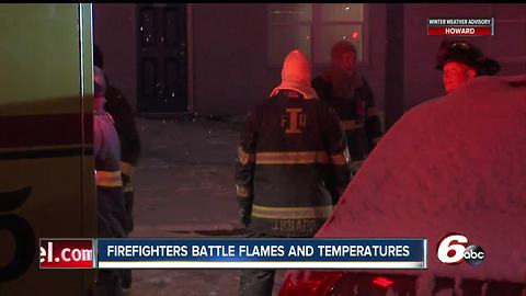 Firefighters battle flames and temperatures at apartment complex