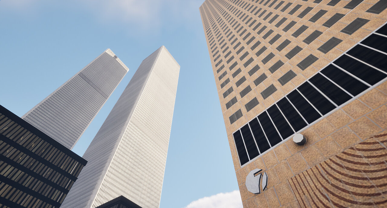 20231223 WTC3D World Trade Center complex imported into Unreal Engine