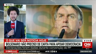 Bolsonaro diz não precisar de "cartinha" para apoiar democracia | @SHORTS CNN