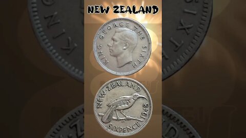 New Zealand 6 Pence 1948.#shorts #education #coinnotesz