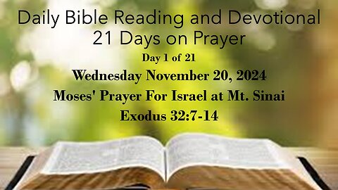 Daily Bible Reading and Devotional: 21 Days of Prayer 11-20-2024