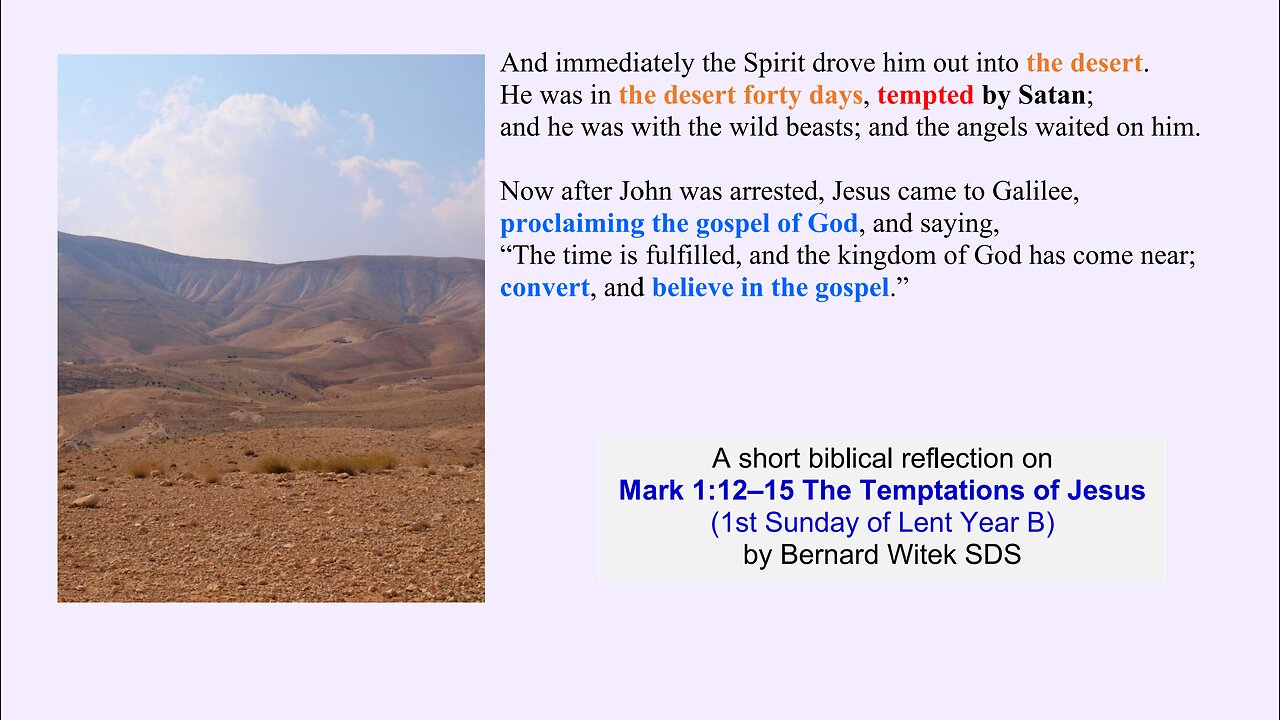 Mark 1:12–15 The Temptations of Jesus