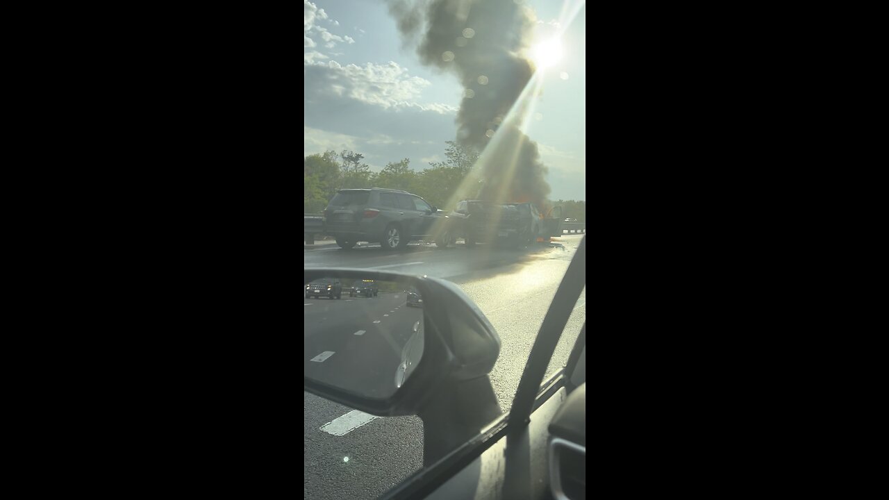 Massachusetts ROUTE 3 car fire