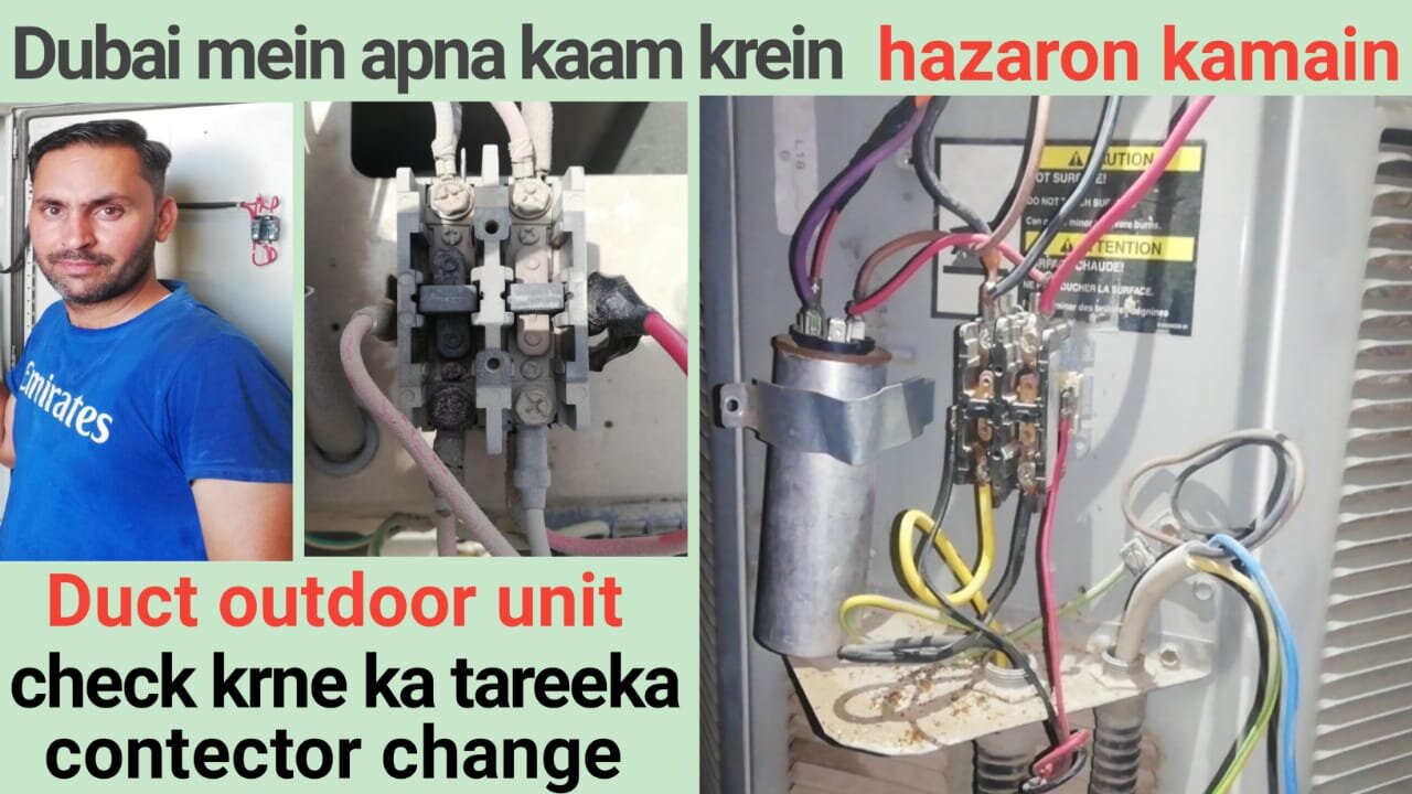 Duct Air conditioner check and contactor change outdoor unit in urdu & hindi