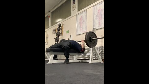 Bench press 102.5kg at 85% 1x5