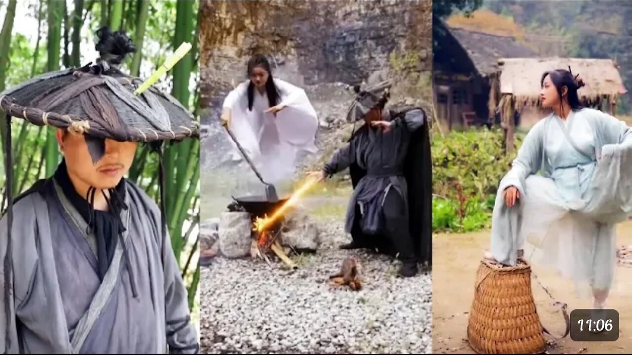 Kung Fu couple beat the chicken monster and cook it into delicious food