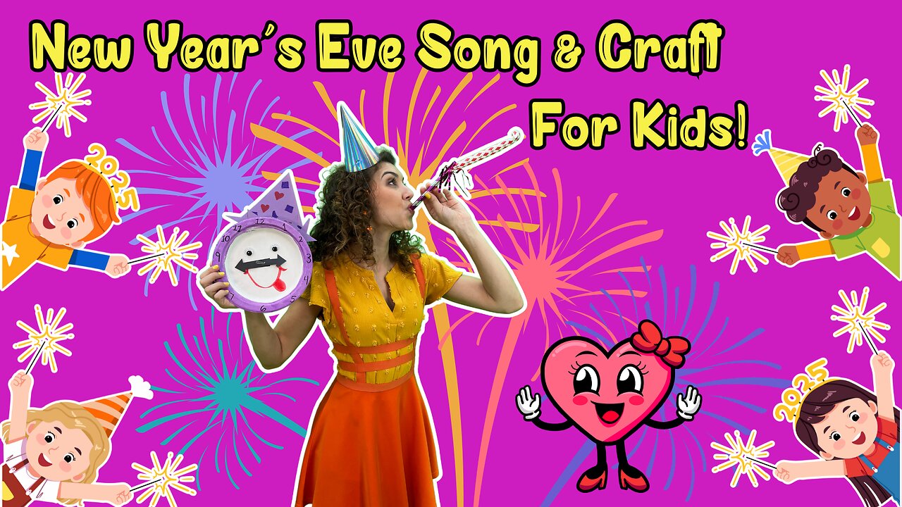 Toddler New Year Celebration 🥳 Sing and Dance with SunBeam Buddies 🎶 New Year's Eve Craft for Kids