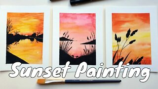 Studio Vlog - Silhouette Senset Watercolour Painting