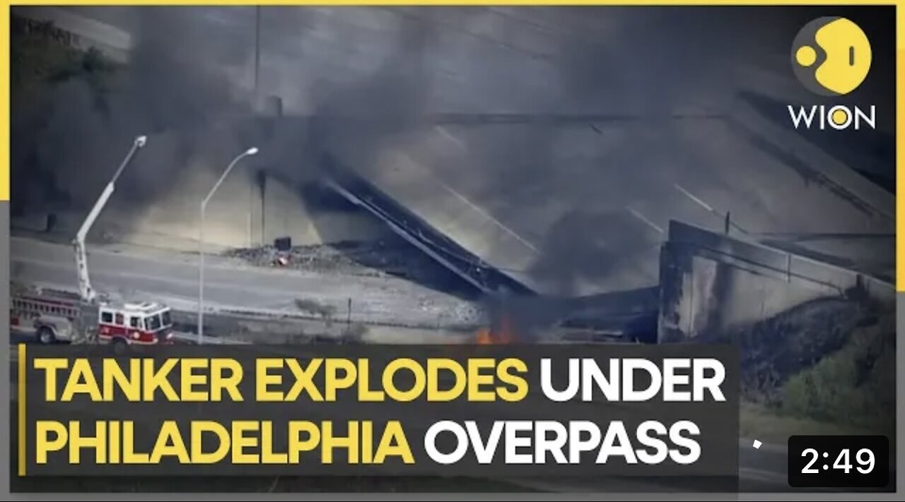 US: Overpass collapses in Philadelphia as tanker explodes under it, no casualties reported