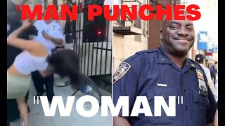 Cop punches out female presenting human