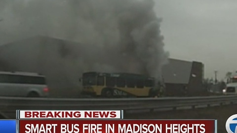 SMART bus fire in Madison Heights