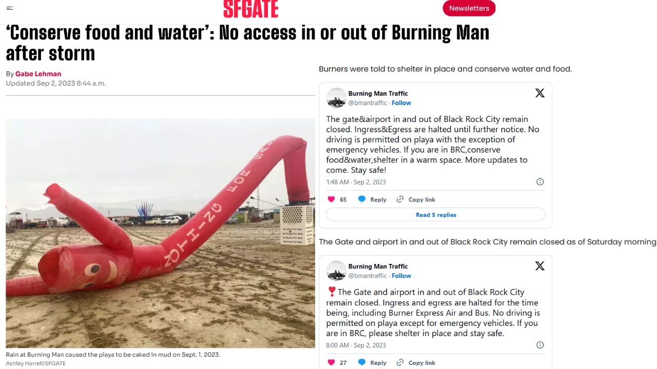 ‘Conserve food and water’: No access in or out of Burning Man after storm