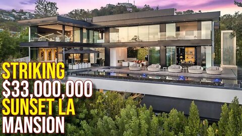 Explore $33,000,000 Striking Mega Mansion Above Sunset Strip!