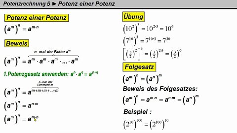Potenzrechnung 5 ► Potenz einer Potenz