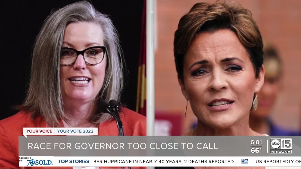 Race for Arizona governor too close to call