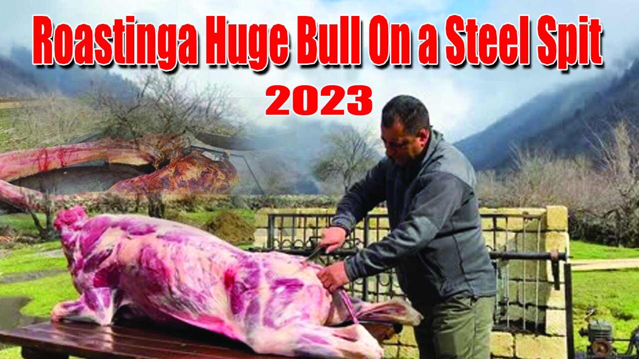 Roasting a Huge Bull on a Steel Spit! The Best Meat I've Tasted 2020 KKJ