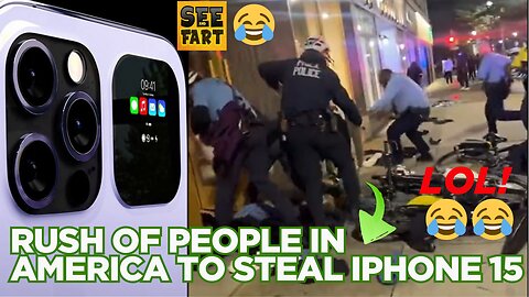 Funny video😂Rush of people in America to steal iPhone 15😂😂😂Please Follow