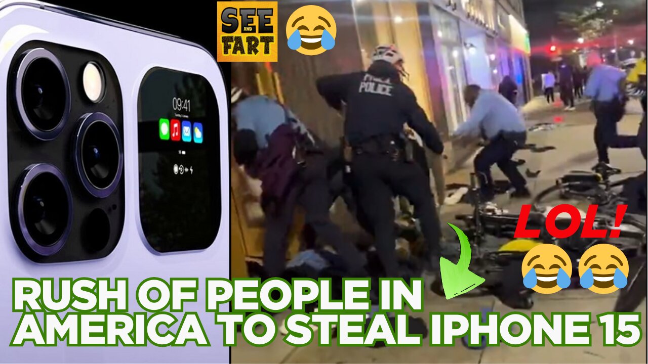 Funny video😂Rush of people in America to steal iPhone 15😂😂😂Please Follow