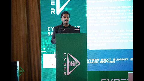 Pakistan's youngest cyber expert at the CyberNEXT Series summit