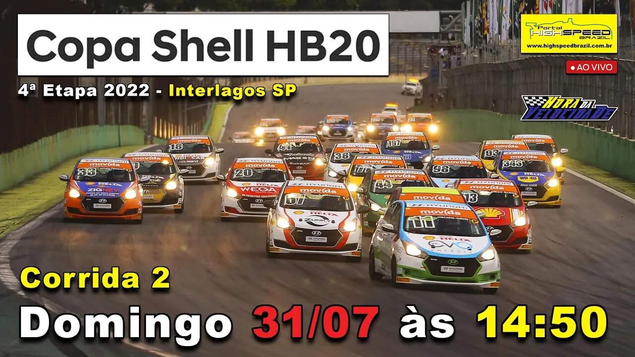 COPA SHELL HB20 | Corrida 2 | 4ª Etapa 2022 - Interlagos (SP) | Ao Vivo