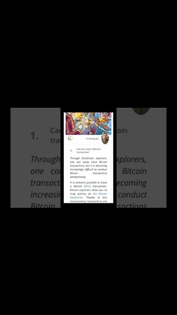 Are Bitcoin Transactions Anonymous & Traceable? #cryptoshortsnews #bitcoin #viral #trending #crypto