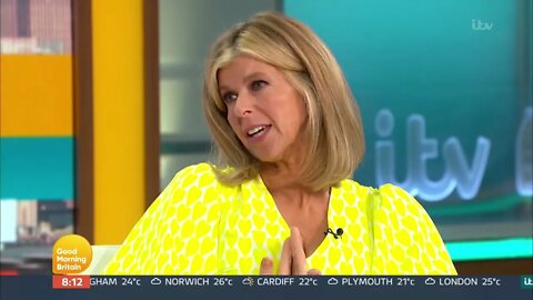 Kate Garraway - Low Cut Style Yellow Dress - 23rd Aug 2022