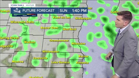 Watching for Sunday showers; turning blustery Monday