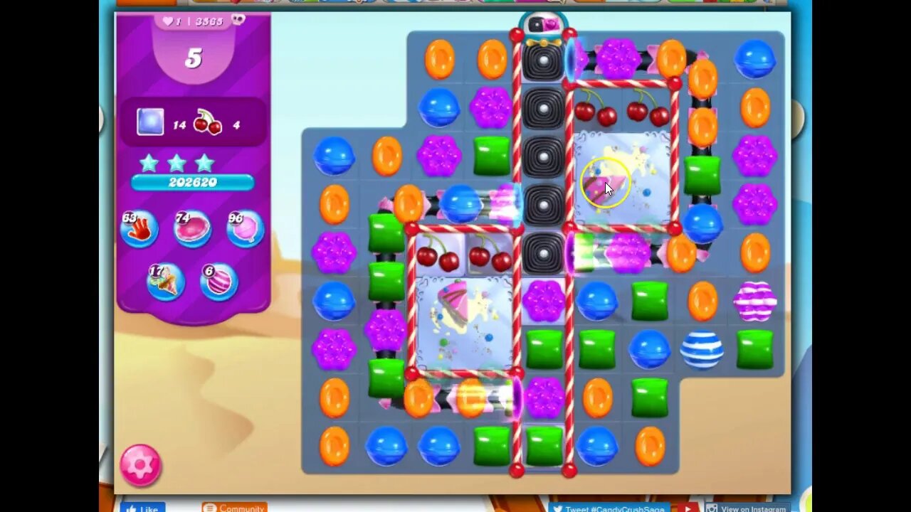 Candy Crush Level 3565 Talktthrough, 27 Moves 0 Boosters