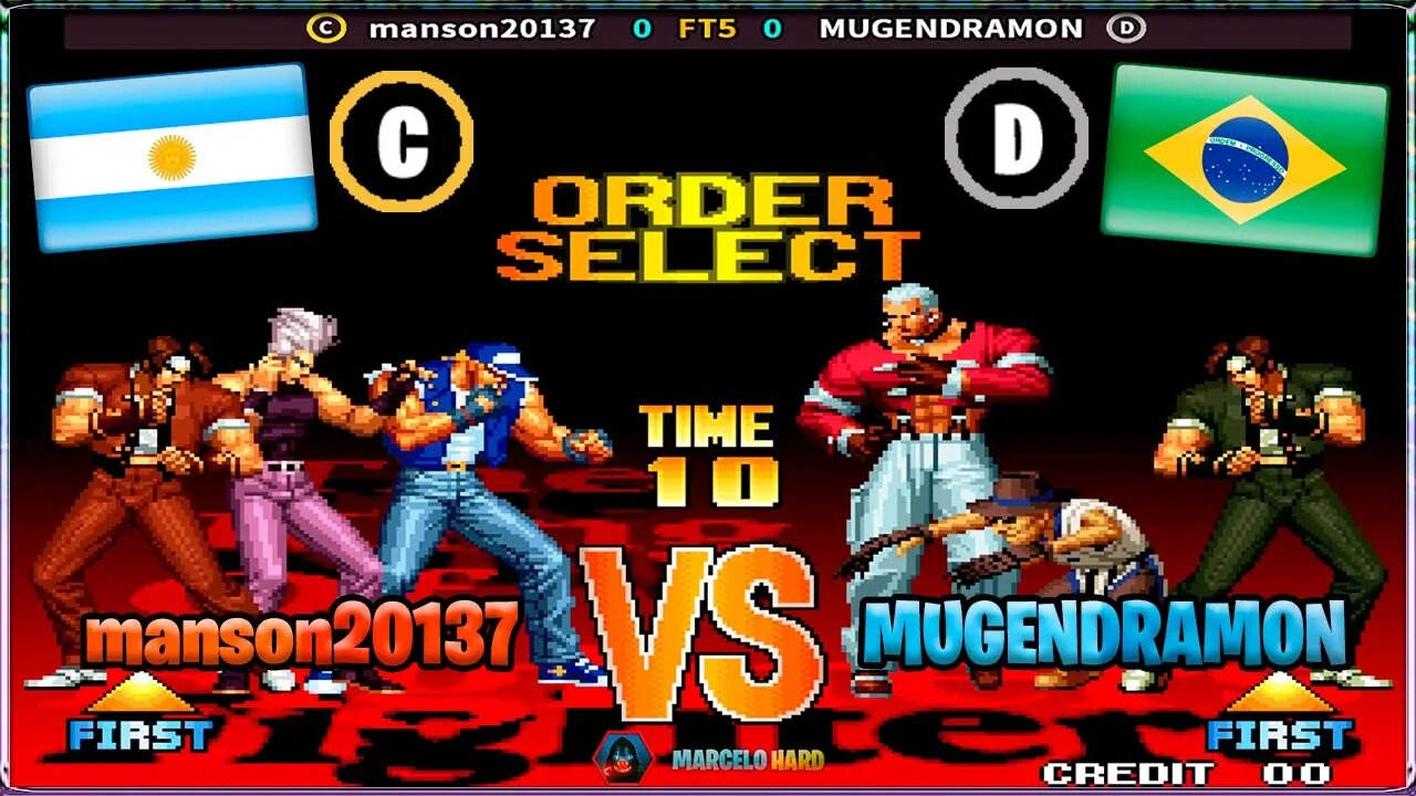 The King of Fighters '97 (manson20137 Vs. MUGENDRAMON) [Argentina Vs. Brazil]