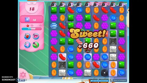 Candy Crush Level 766 Audio Talkthrough, 2 Stars 0 Boosters