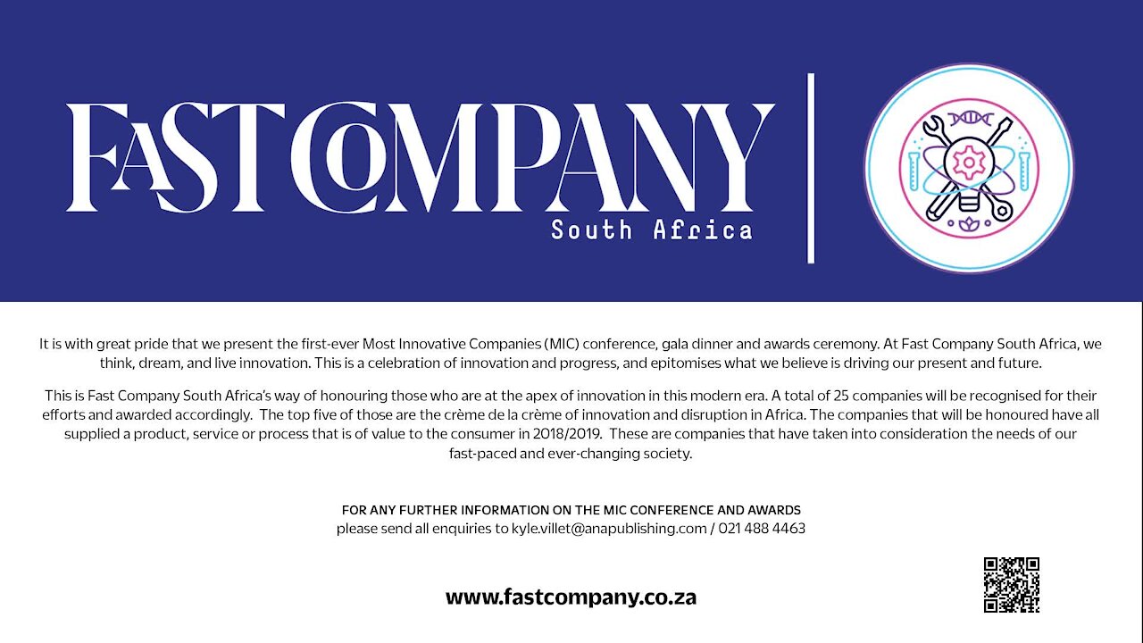 SOUTH AFRICA - Fast Company SA Most Innovative Company poster design (Graphics) (zCA)