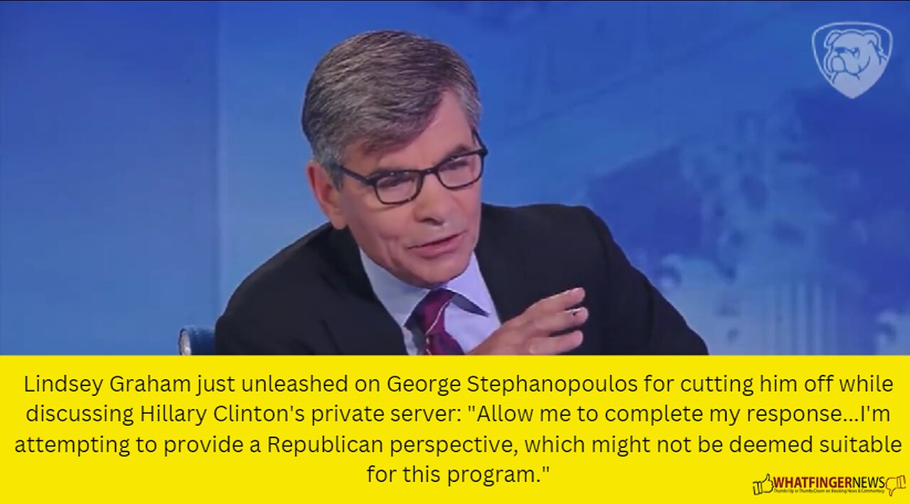 Lindsey Graham just unleashed on George Stephanopoulos for cutting him