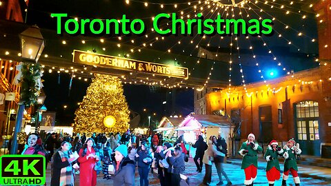 【4K】Magical holiday lights🎄Christmas market Toronto Canada 🇨🇦