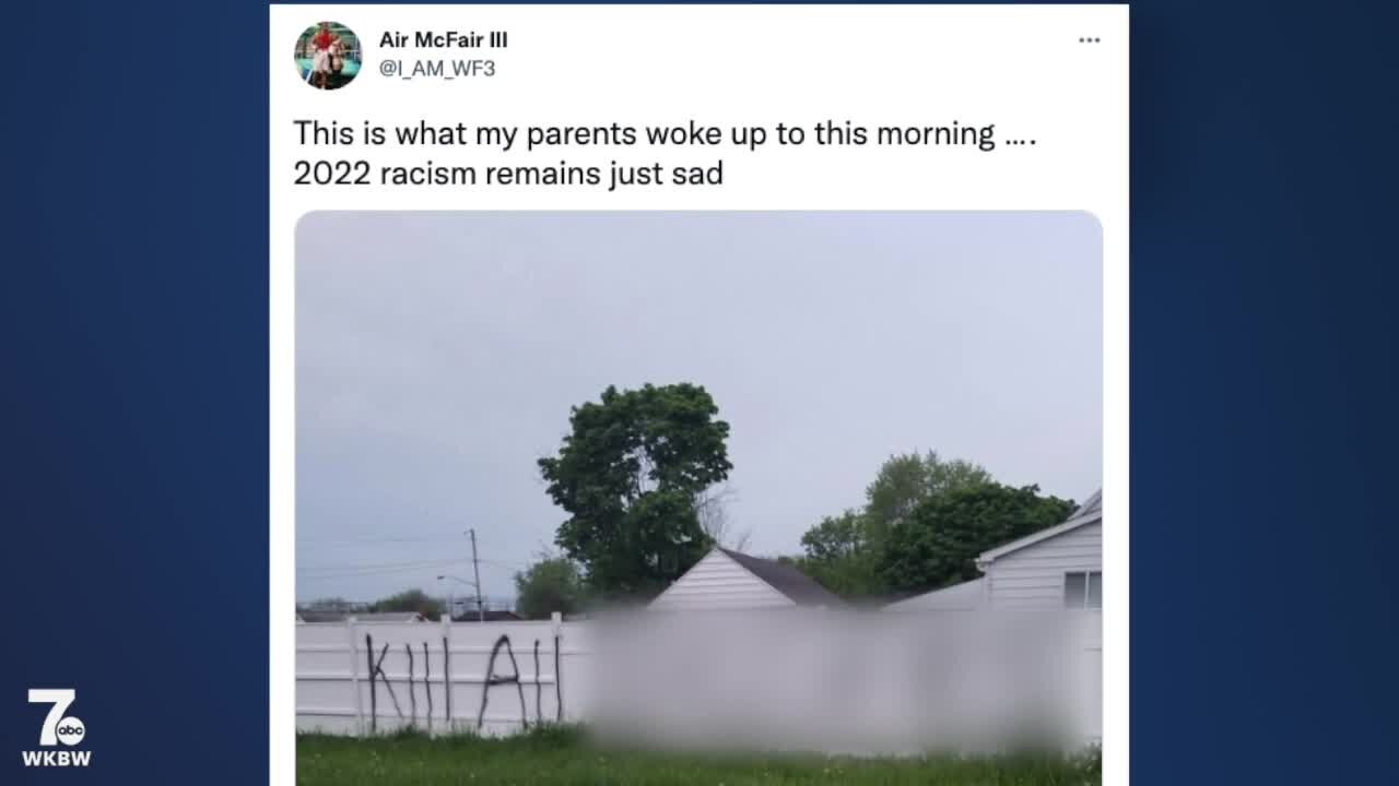 FENCE VANDALIZED WITH RACIST MESSAGE