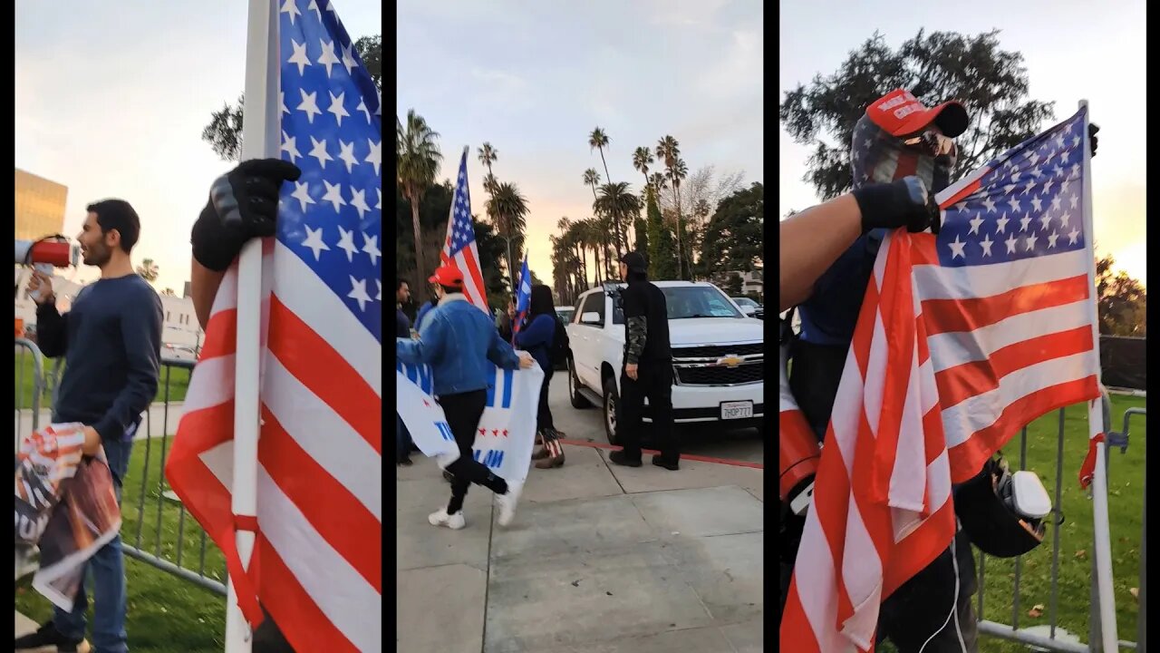 Trump Supporters Harass Media at Stop The Steal Protest in Beverly Hills