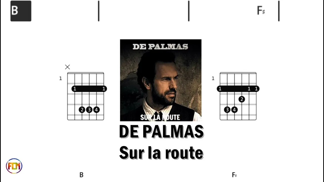 DE PALMAS Sur la route - (Chords & Lyrics like a Karaoke) HD