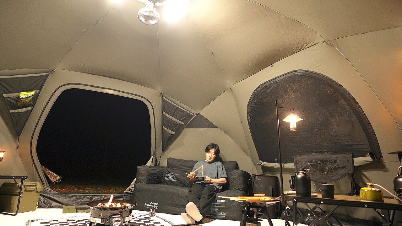 Luxury Drop Tent Camping With Land Rover Defender 130. Cozy & Relaxing ASMR