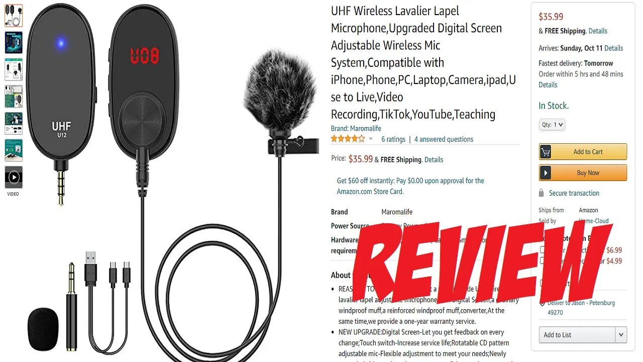 UHF U12 Wireless Lavalier Lapel Microphone Review