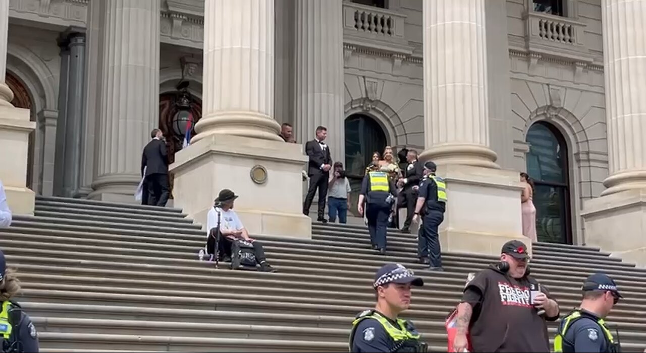 Protest in Melbourne Australia - Police attacking protester again!