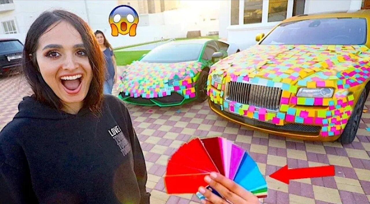 I COVERED MY SISTERS LAMBORGHINI *STICKY NOTE PRANK*