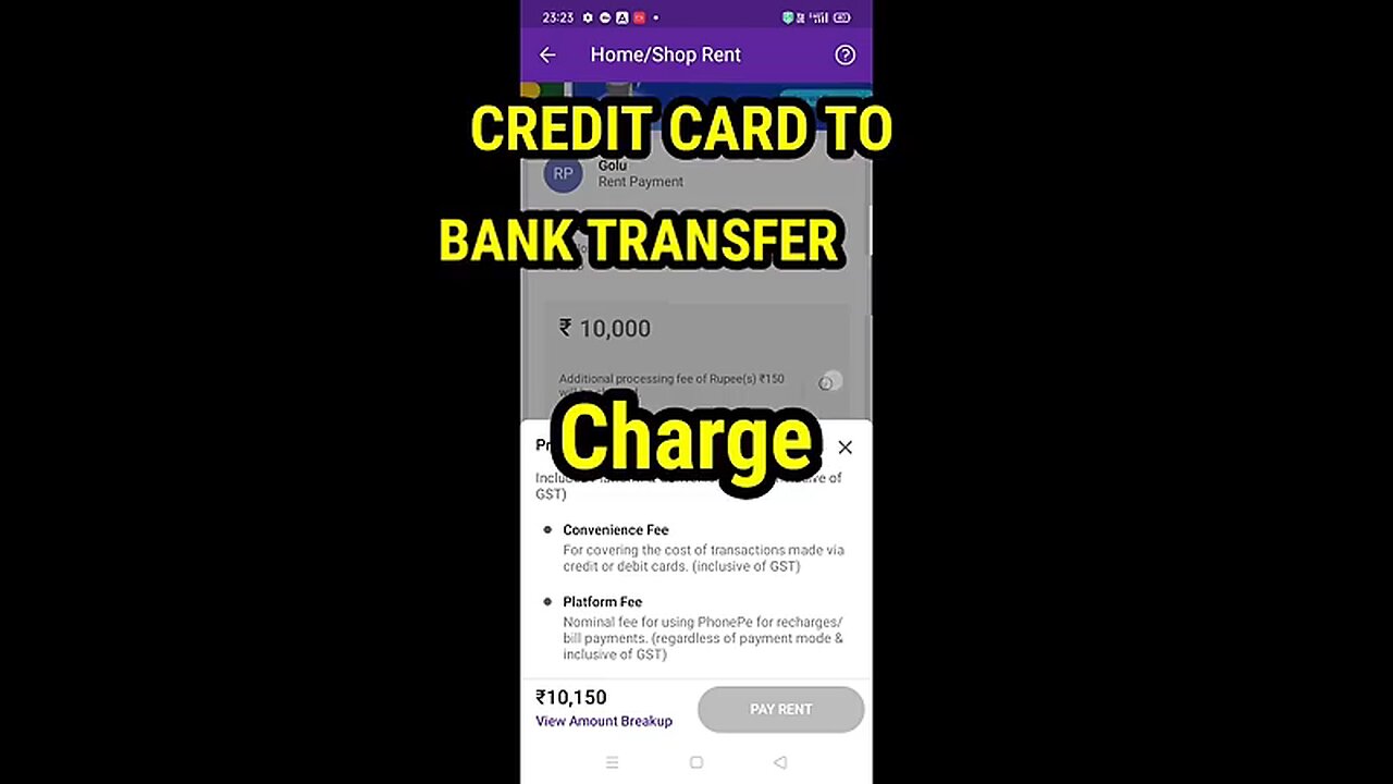 How to credit card to bank transfer charge _ Rent payment per charge phonepe se