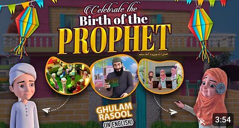 Celebrate the birthday of prophet Muhammad ( s.a.w), gulam Rasool, Islamic cartoon