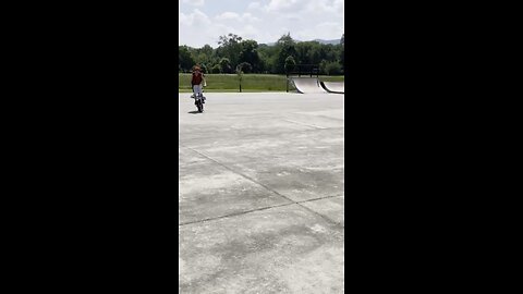 180 drop on Bmx