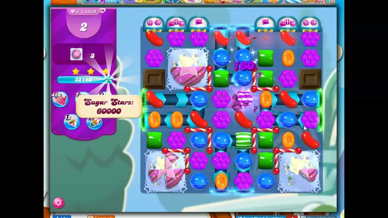 Candy Crush Level 3829 Talkthrough, 23 Moves 0 Boosters