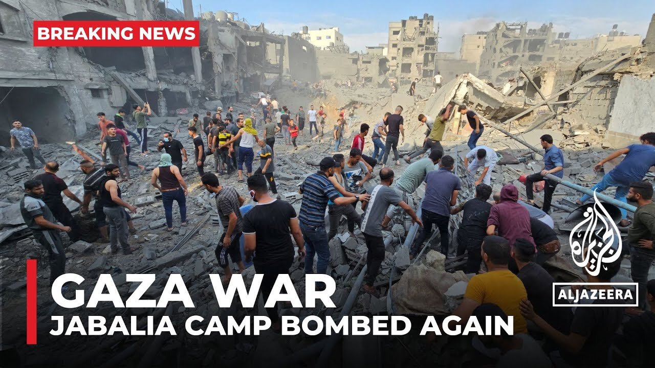 Gaza refugee camp hit for second time day after Israeli attack killed dozens