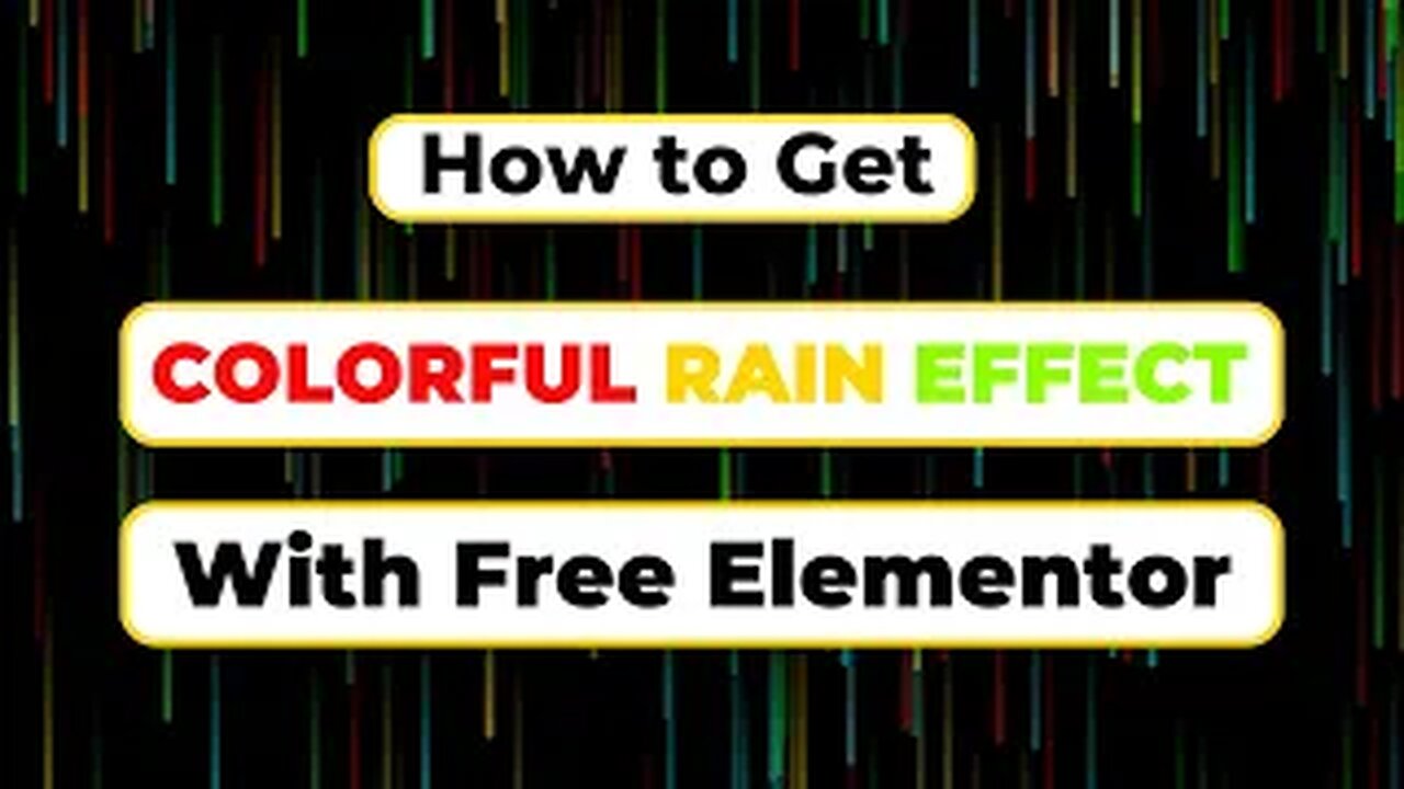 How to get colorful rain effect with elementor | cool background effects | elementor tips and tricks