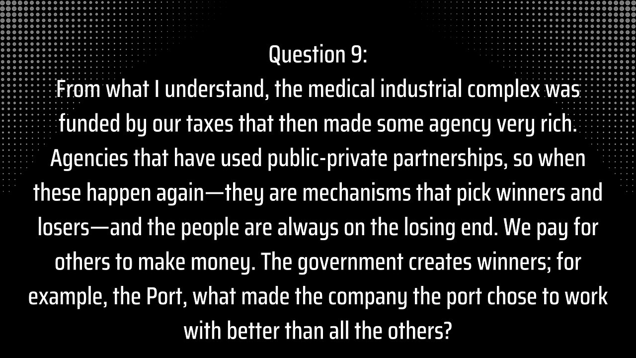 Special Districts: Question 9 - Do Public Private Partnerships Create Winners and Losers?