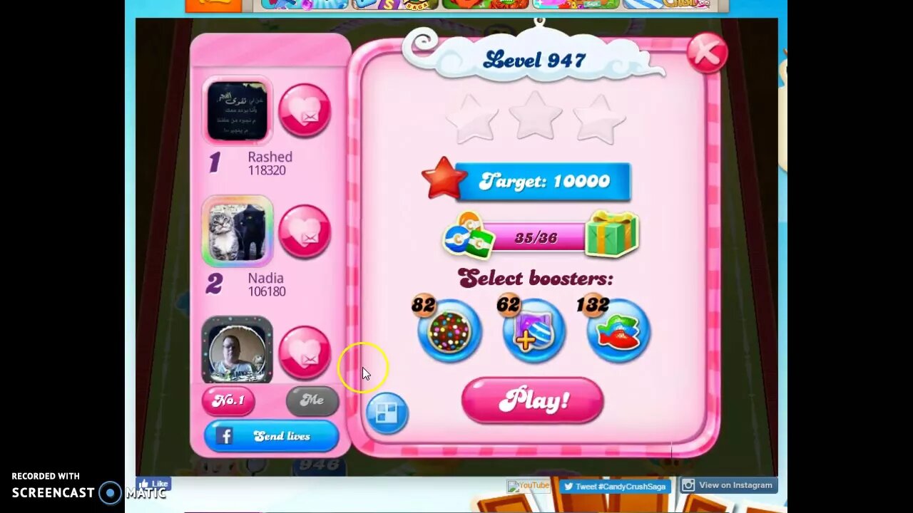 Candy Crush Level 947 Audio Talkthrough, 3 Stars 0 Boosters